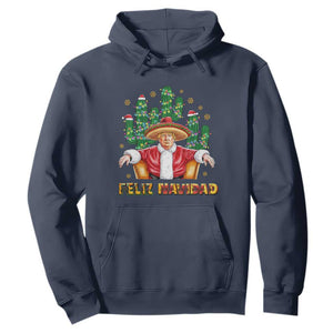 Funny Mexico Xmas Trump Hoodie Feliz Navidad Trump Santa TS09 Navy Print Your Wear