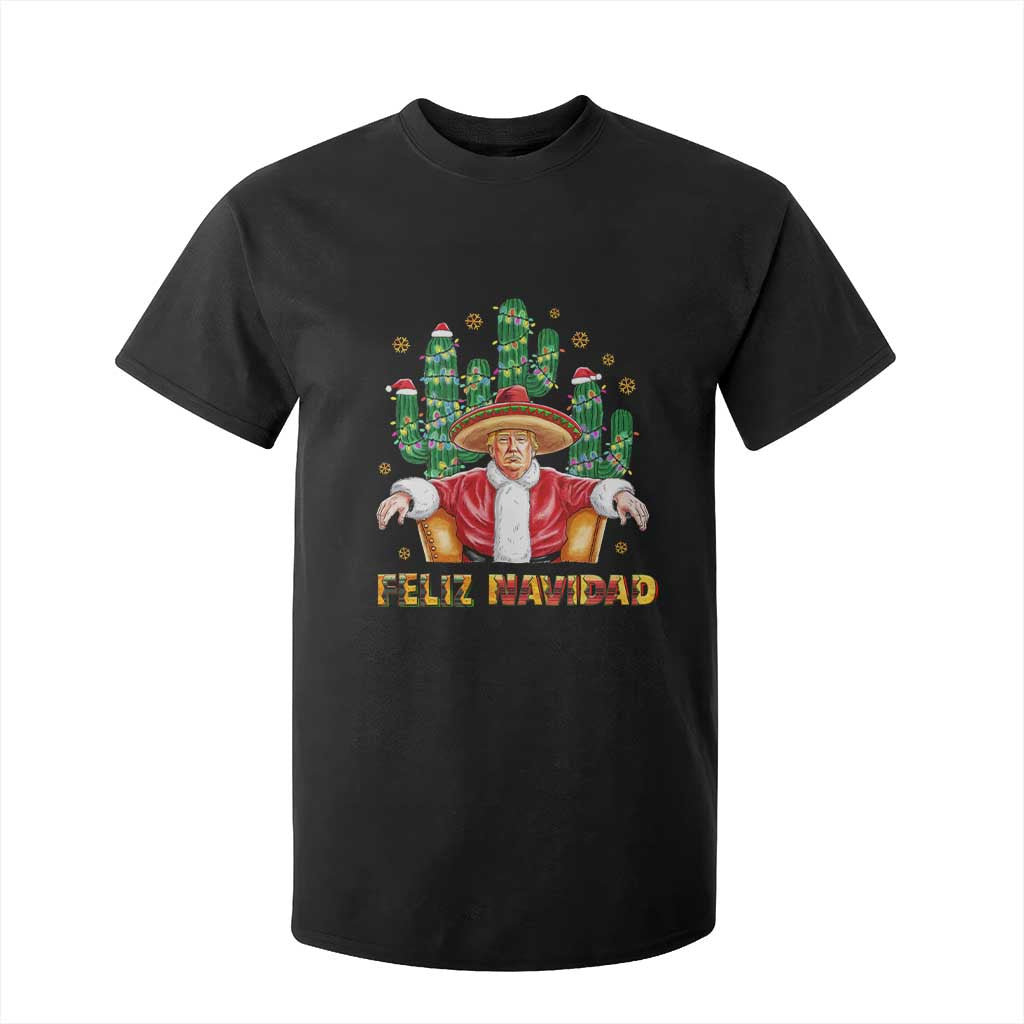 Funny Mexico Xmas Trump T Shirt For Kid Feliz Navidad Trump Santa TS09 Black Print Your Wear