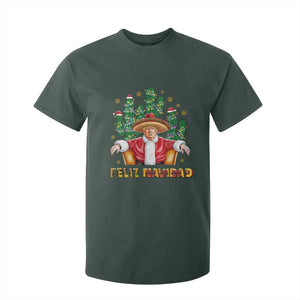 Funny Mexico Xmas Trump T Shirt For Kid Feliz Navidad Trump Santa TS09 Dark Forest Green Print Your Wear