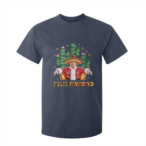 Funny Mexico Xmas Trump T Shirt For Kid Feliz Navidad Trump Santa TS09 Navy Print Your Wear