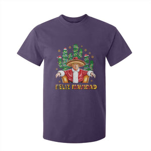 Funny Mexico Xmas Trump T Shirt For Kid Feliz Navidad Trump Santa TS09 Purple Print Your Wear