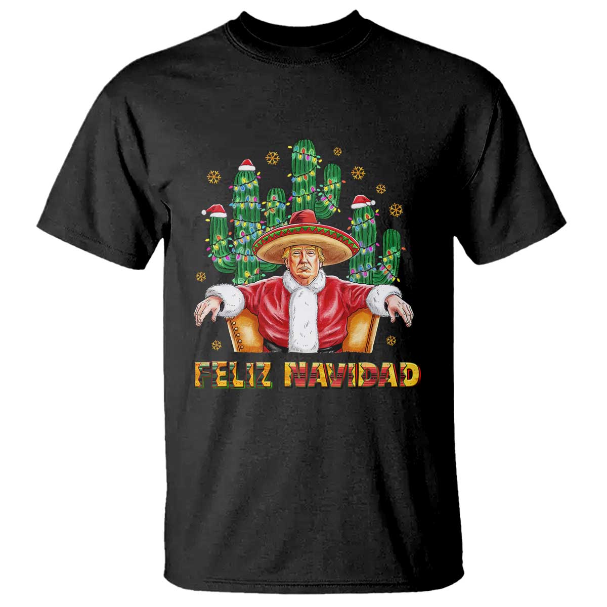 Funny Mexico Xmas Trump T Shirt Feliz Navidad Trump Santa TS09 Black Print Your Wear