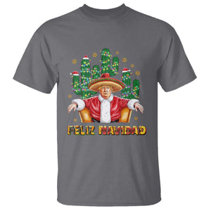 Funny Mexico Xmas Trump T Shirt Feliz Navidad Trump Santa TS09 Charcoal Print Your Wear