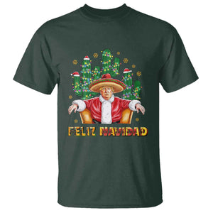 Funny Mexico Xmas Trump T Shirt Feliz Navidad Trump Santa TS09 Dark Forest Green Print Your Wear