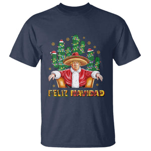 Funny Mexico Xmas Trump T Shirt Feliz Navidad Trump Santa TS09 Navy Print Your Wear