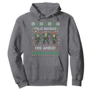 Funny Mexico Xmas Trump Hoodie Feliz Navidad Mis Amigo Trump Dancing TS09 Charcoal Print Your Wear
