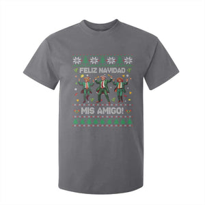 Funny Mexico Xmas Trump T Shirt For Kid Feliz Navidad Mis Amigo Trump Dancing TS09 Charcoal Print Your Wear