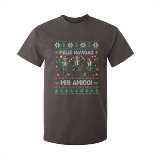 Funny Mexico Xmas Trump T Shirt For Kid Feliz Navidad Mis Amigo Trump Dancing TS09 Dark Chocolate Print Your Wear