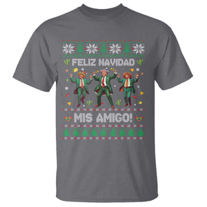 Funny Mexico Xmas Trump T Shirt Feliz Navidad Mis Amigo Trump Dancing TS09 Charcoal Print Your Wear