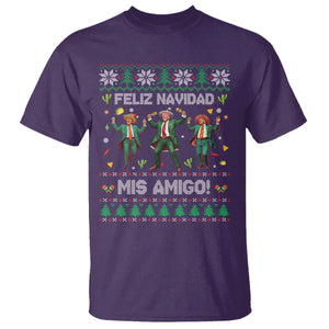 Funny Mexico Xmas Trump T Shirt Feliz Navidad Mis Amigo Trump Dancing TS09 Purple Print Your Wear
