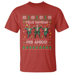 Funny Mexico Xmas Trump T Shirt Feliz Navidad Mis Amigo Trump Dancing TS09 Red Print Your Wear