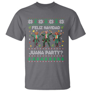 Funny Mexico Xmas Trump T Shirt Feliz Navidad Juana Party Trump Dancing TS09 Charcoal Print Your Wear