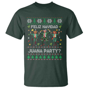 Funny Mexico Xmas Trump T Shirt Feliz Navidad Juana Party Trump Dancing TS09 Dark Forest Green Print Your Wear