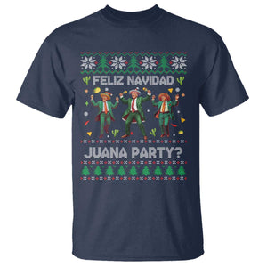 Funny Mexico Xmas Trump T Shirt Feliz Navidad Juana Party Trump Dancing TS09 Navy Print Your Wear