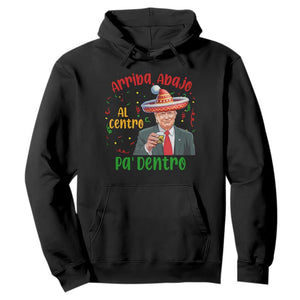 Funny Mexico Xmas Trump Hoodie Arriba Abajo Al Centro Pa Dentro Trump Drinking Tequila TS09 Black Print Your Wear