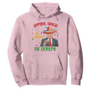 Funny Mexico Xmas Trump Hoodie Arriba Abajo Al Centro Pa Dentro Trump Drinking Tequila TS09 Light Pink Print Your Wear