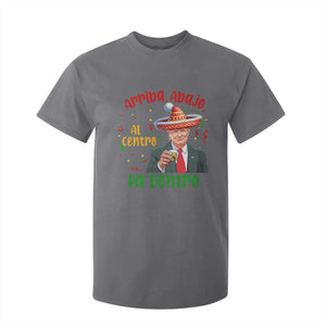 Funny Mexico Xmas Trump T Shirt For Kid Arriba Abajo Al Centro Pa Dentro Trump Drinking Tequila TS09 Charcoal Print Your Wear