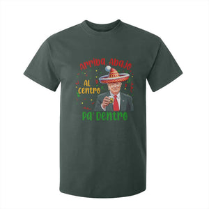 Funny Mexico Xmas Trump T Shirt For Kid Arriba Abajo Al Centro Pa Dentro Trump Drinking Tequila TS09 Dark Forest Green Print Your Wear