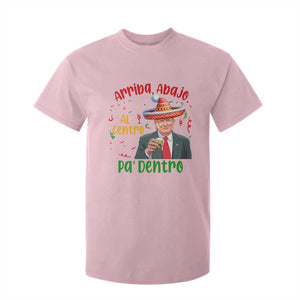 Funny Mexico Xmas Trump T Shirt For Kid Arriba Abajo Al Centro Pa Dentro Trump Drinking Tequila TS09 Light Pink Print Your Wear