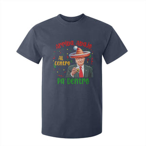 Funny Mexico Xmas Trump T Shirt For Kid Arriba Abajo Al Centro Pa Dentro Trump Drinking Tequila TS09 Navy Print Your Wear