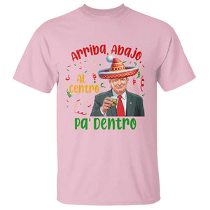 Funny Mexico Xmas Trump T Shirt Arriba Abajo Al Centro Pa Dentro Trump Drinking Tequila TS09 Light Pink Print Your Wear
