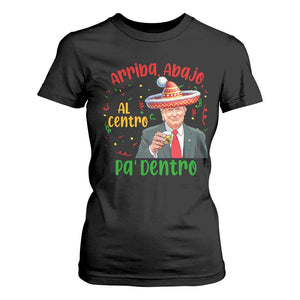 Funny Mexico Xmas Trump T Shirt For Women Arriba Abajo Al Centro Pa Dentro Trump Drinking Tequila TS09 Black Print Your Wear