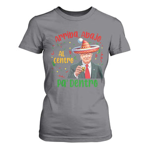 Funny Mexico Xmas Trump T Shirt For Women Arriba Abajo Al Centro Pa Dentro Trump Drinking Tequila TS09 Charcoal Print Your Wear