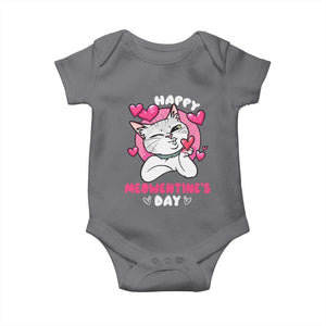 Valentine's Day Baby Onesie Happy Meowentine Cute Cat Kisses TS09 Charcoal Print Your Wear