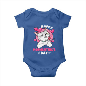 Valentine's Day Baby Onesie Happy Meowentine Cute Cat Kisses TS09 Royal Blue Print Your Wear