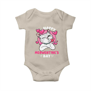 Valentine's Day Baby Onesie Happy Meowentine Cute Cat Kisses TS09 Sand Print Your Wear