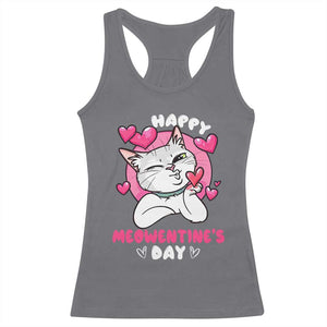 Valentine's Day Racerback Tank Top Happy Meowentine Cute Cat Kisses TS09 Charcoal Print Your Wear