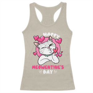 Valentine's Day Racerback Tank Top Happy Meowentine Cute Cat Kisses TS09 Sand Print Your Wear
