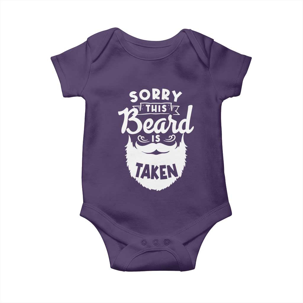 Valentine's Day Baby Onesie Sorry This Beard is Taken Funny Gift For Boyfriend Husband TS09 Purple Print Your Wear