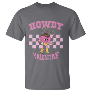 Valentine's Day T Shirt Howdy Valentine Heart Retro Groovy TS09 Charcoal Print Your Wear