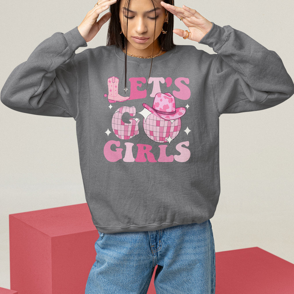 Let's Go Girls Retro Cowgirls Howdy Vintage Western Country Sweatshirt TS09 Charcoal Printyourwear