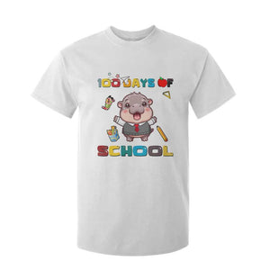Moo Deng 100th Day Of School T Shirt For Kid Cute Baby Hippo 100 Days TS09 White Print Your Wear