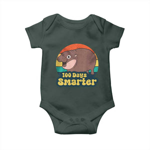 100th Day Of School Baby Onesie Moo Deng 100 Days Smarter Retro Baby Hippo TS09 Print Your Wear