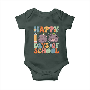 Happy 100 Days Of School Cute Moo Deng Baby Onesie TS09 Print Your Wear
