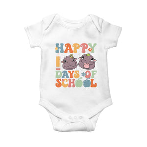 Happy 100 Days Of School Cute Moo Deng Baby Onesie TS09 White Print Your Wear