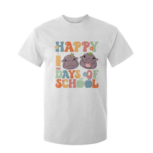 Happy 100 Days Of School Cute Moo Deng T Shirt For Kid TS09 White Print Your Wear
