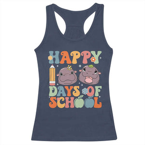 Happy 100 Days Of School Cute Moo Deng Racerback Tank Top TS09 Navy Print Your Wear