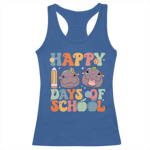 Happy 100 Days Of School Cute Moo Deng Racerback Tank Top TS09 Royal Blue Print Your Wear