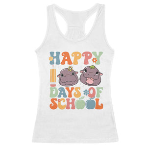 Happy 100 Days Of School Cute Moo Deng Racerback Tank Top TS09 White Print Your Wear