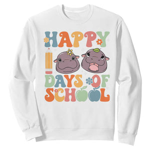 Happy 100 Days Of School Cute Moo Deng Sweatshirt TS09 White Print Your Wear