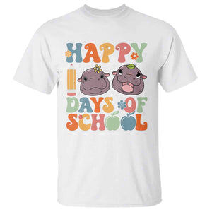 Happy 100 Days Of School Cute Moo Deng T Shirt TS09 White Print Your Wear