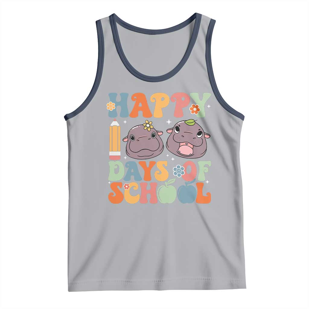 Happy 100 Days Of School Cute Moo Deng Tank Top TS09 Athletic Heather Navy Print Your Wear