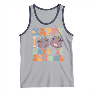 Happy 100 Days Of School Cute Moo Deng Tank Top TS09 Athletic Heather Navy Print Your Wear
