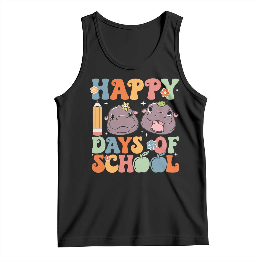 Happy 100 Days Of School Cute Moo Deng Tank Top TS09 Black Print Your Wear