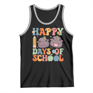 Happy 100 Days Of School Cute Moo Deng Tank Top TS09 Black Athletic Heather Print Your Wear