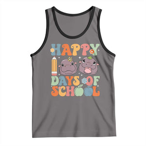 Happy 100 Days Of School Cute Moo Deng Tank Top TS09 Deep Heather Black Print Your Wear